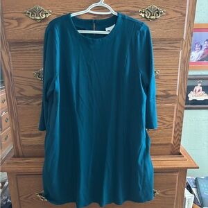 J. Jill Teal Long Sleeve Dress